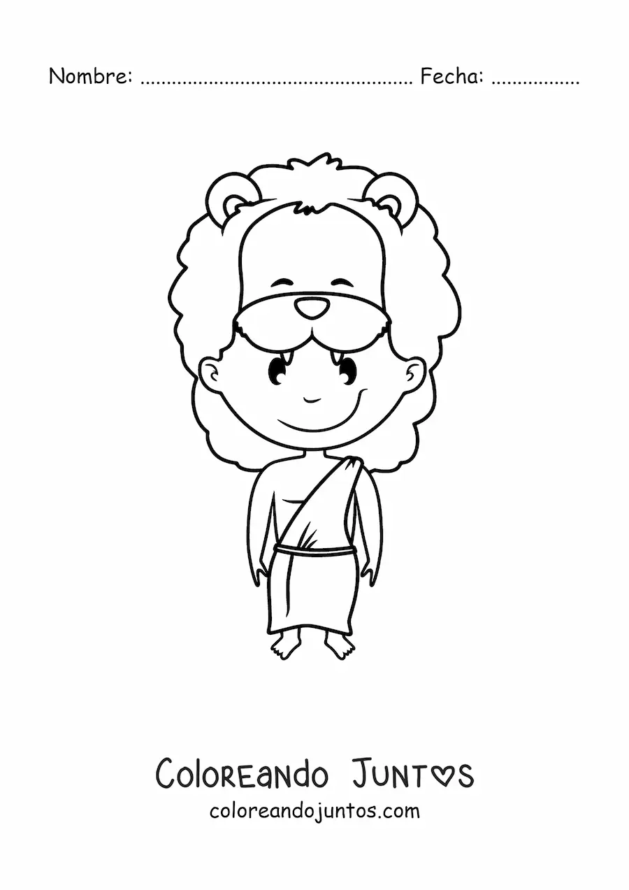 Imagen para colorear de hombre africano animado