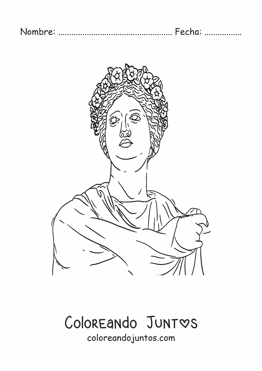 Imagen para colorear de escultura de la antigua roma