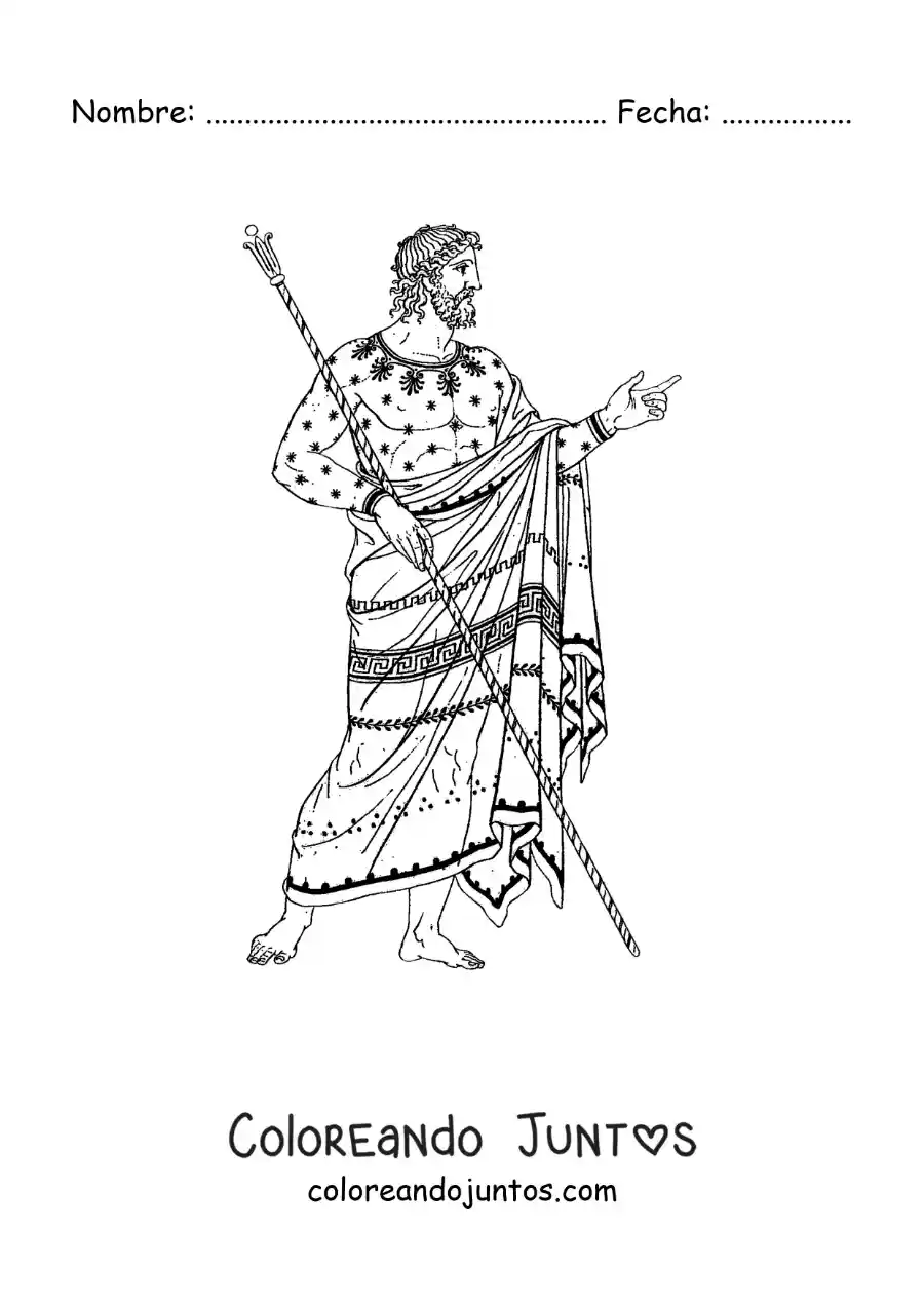 Imagen para colorear de hombre griego