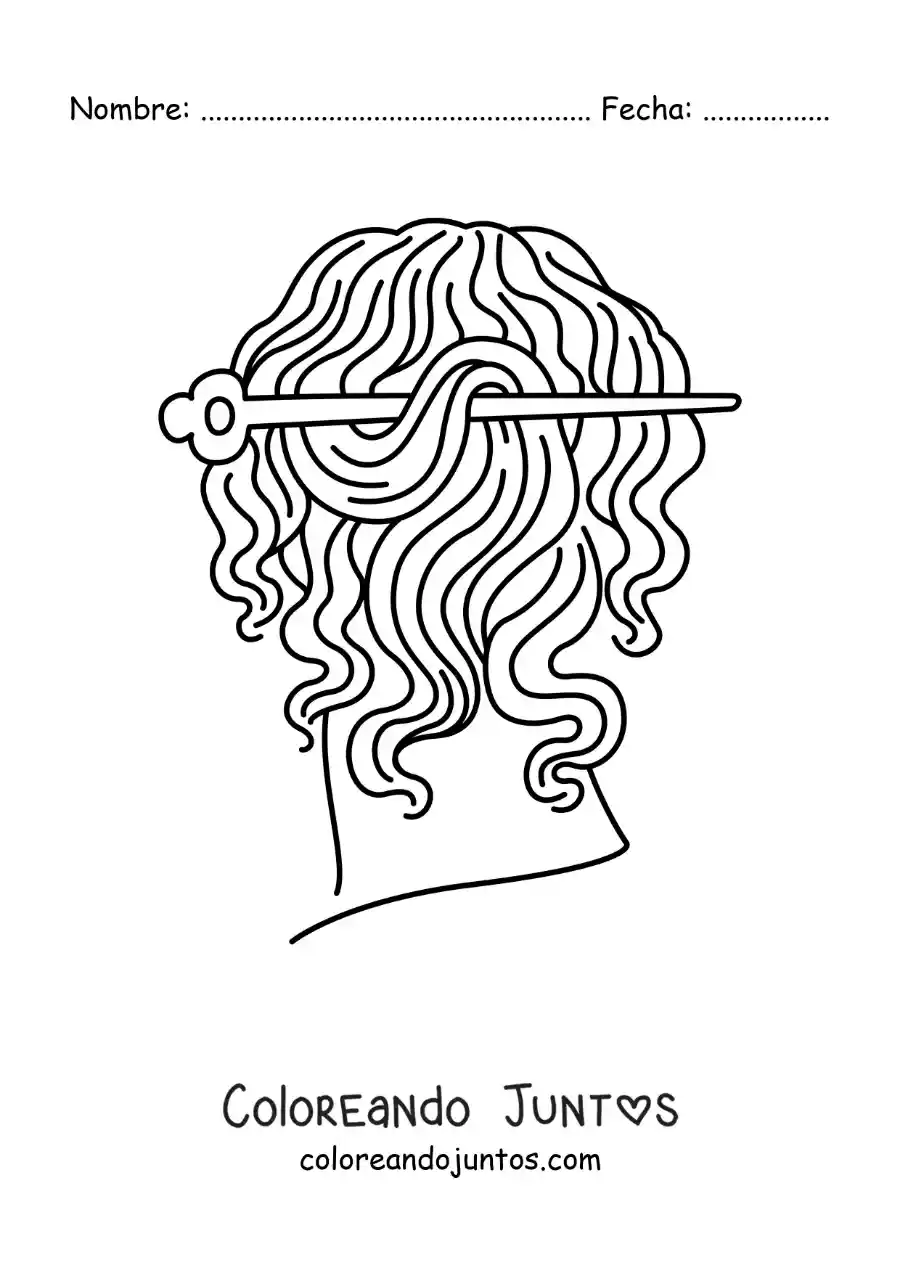 Imagen para colorear de peinado griego
