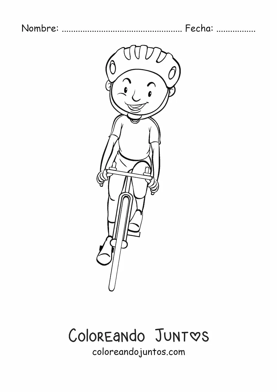 Imagen para colorear de un ciclista