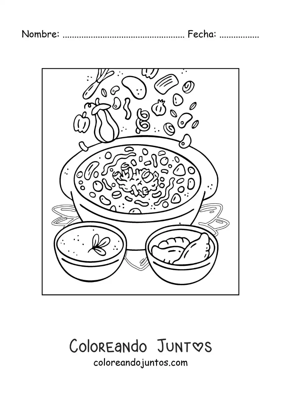 Imagen para colorear de comida típica de argentina