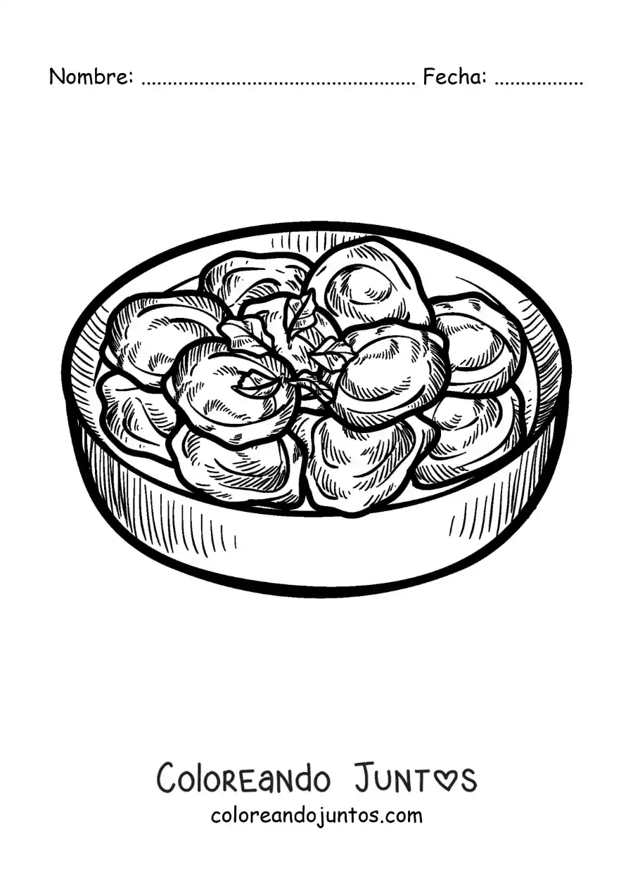 Imagen para colorear de comida tradicional de rusia