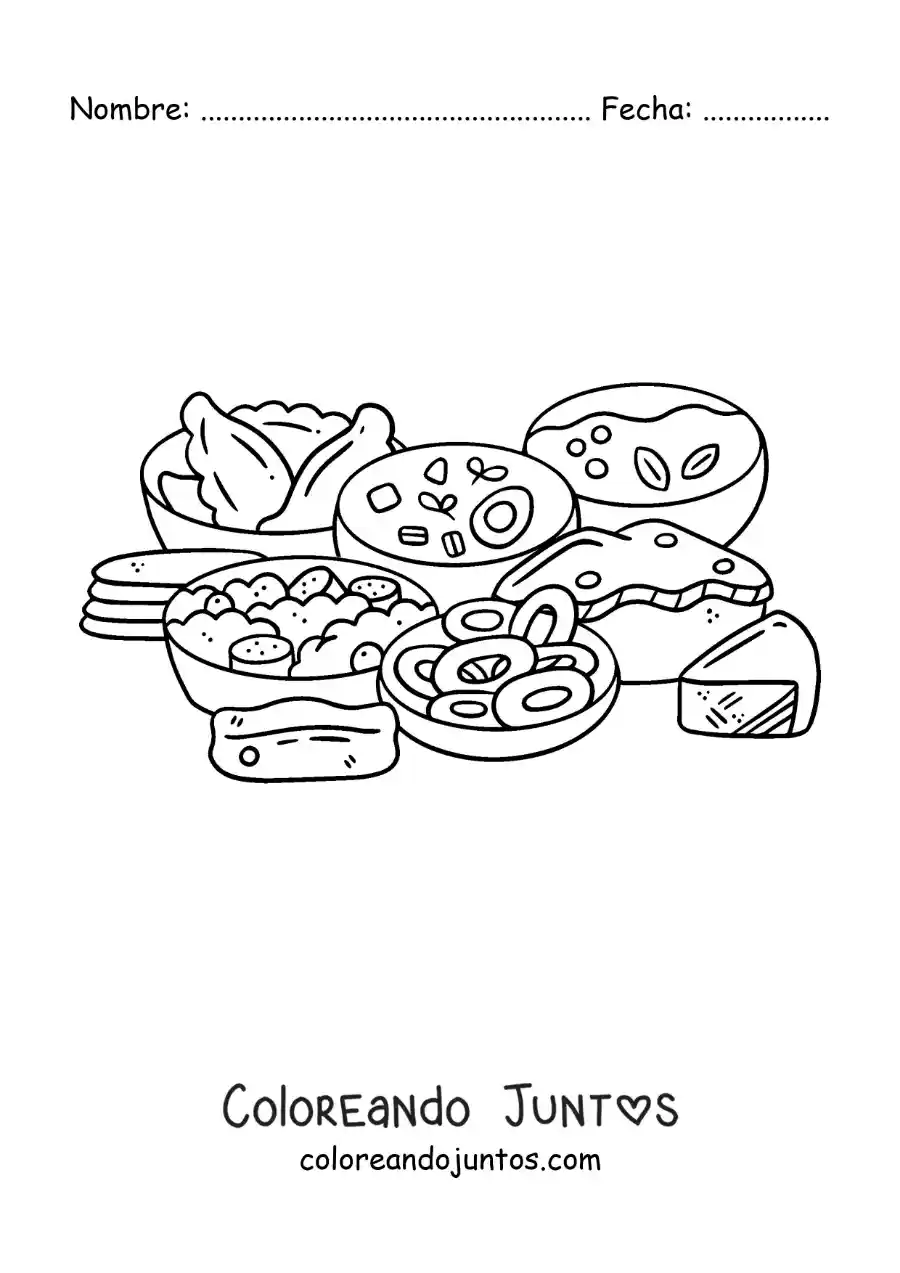 Imagen para colorear de cocina rusa