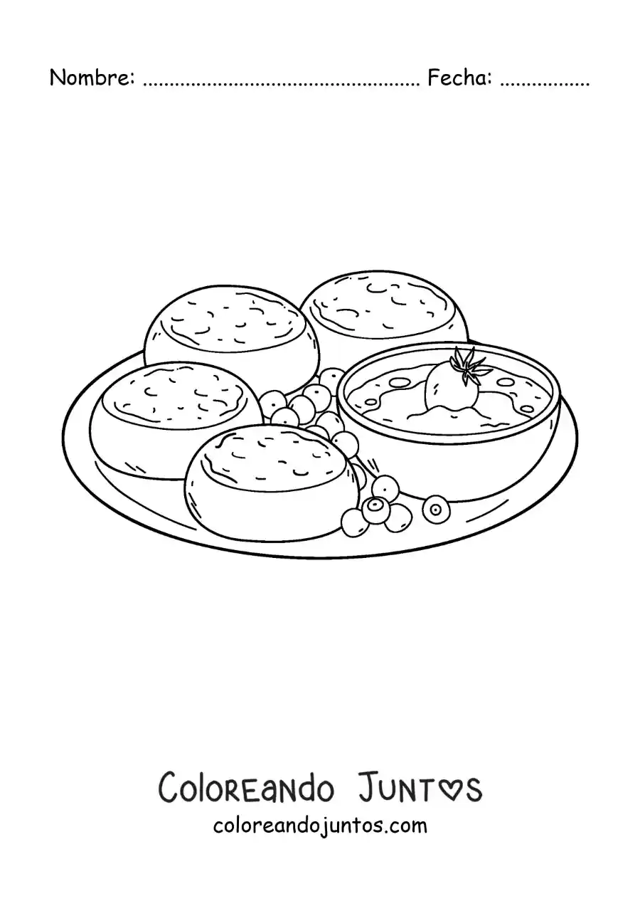 Imagen para colorear de postre tradicional de rusia