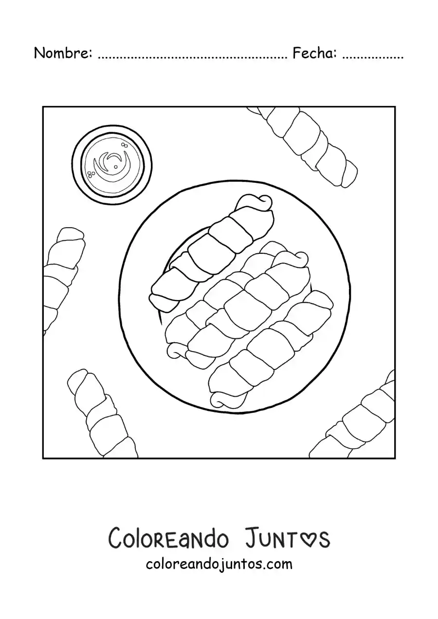 Imagen para colorear de tequeños