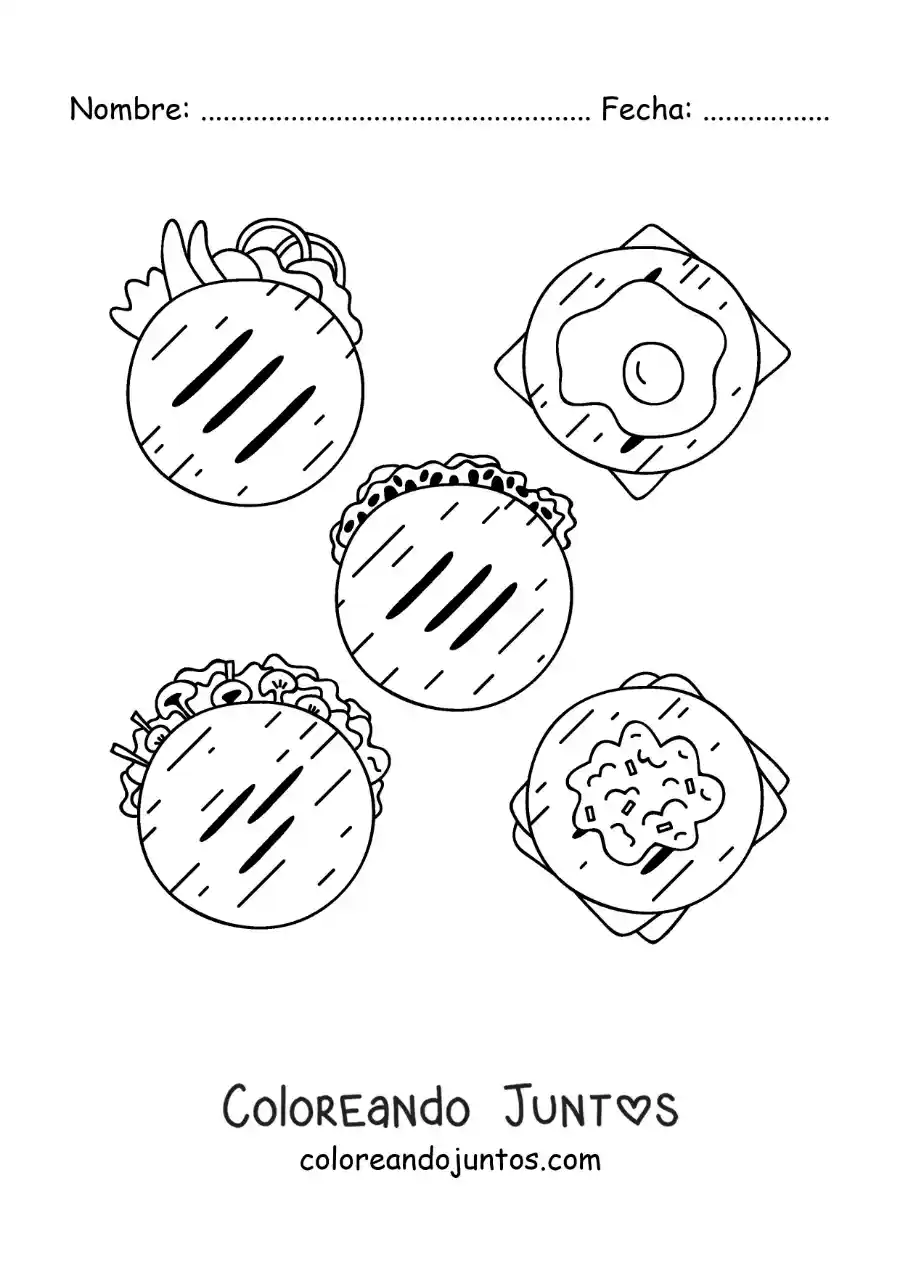 Imagen para colorear de comida tradicional venezolana