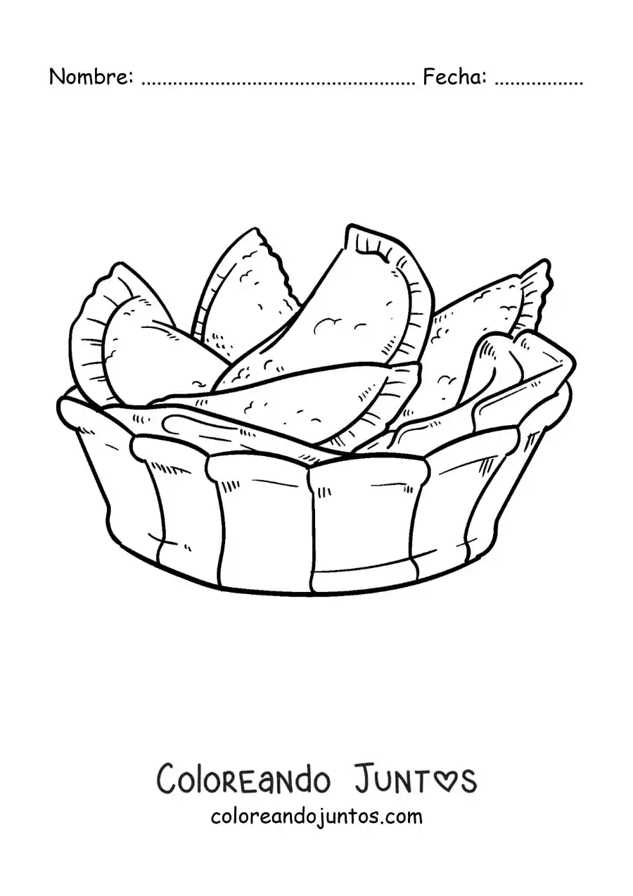 Imagen para colorear de plato típico de venezuela