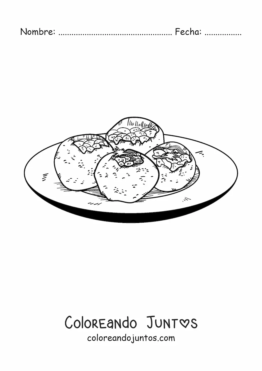 Imagen para colorear de comida típica de la india