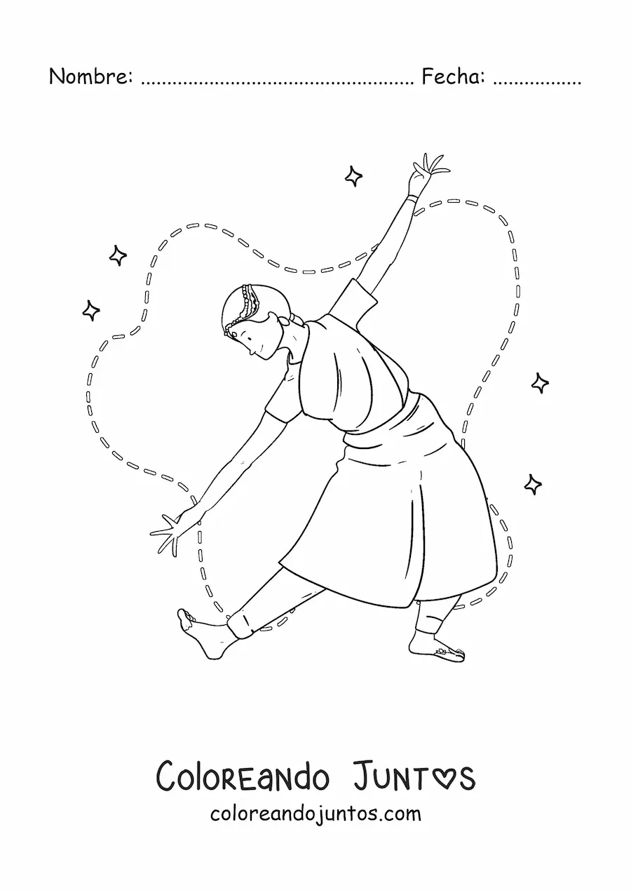 Imagen para colorear de baile de la cultura de la india