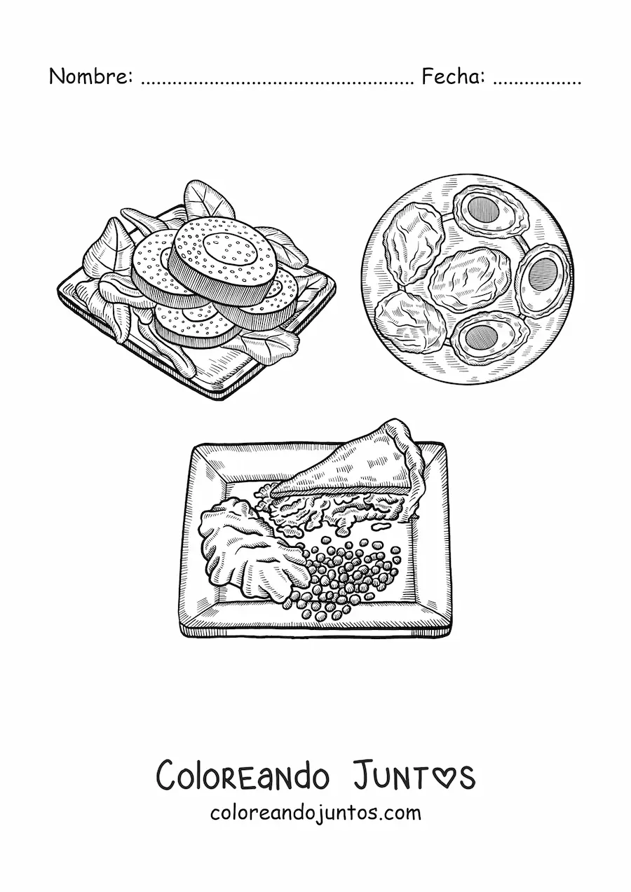 Imagen para colorear de comida típica de inglaterra