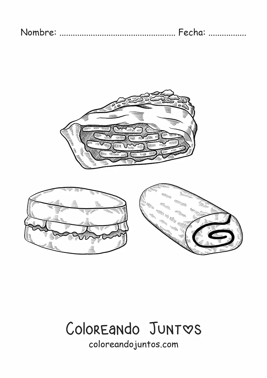 Imagen para colorear de platos tradicionales de la cultura inglesa