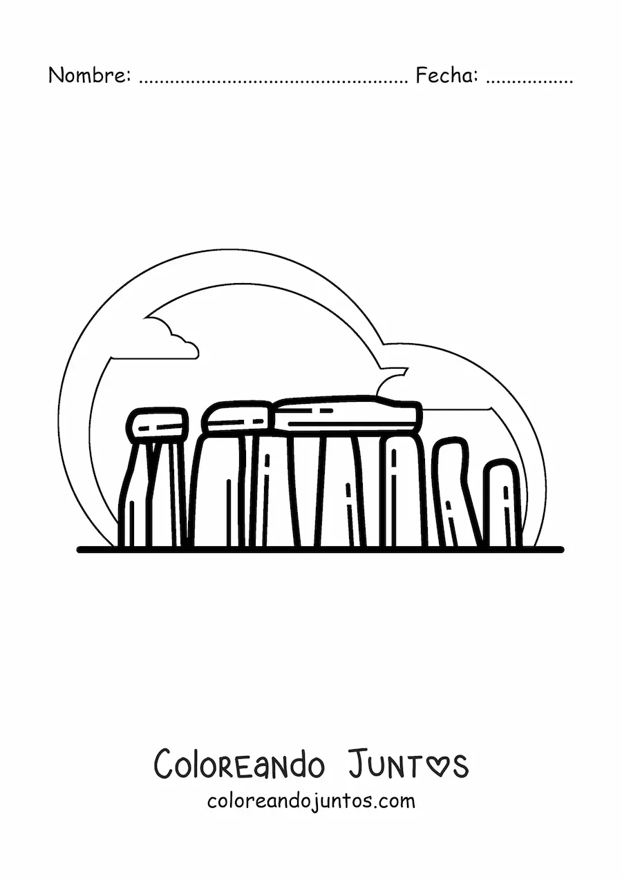 Imagen para colorear de monumento stonehenge