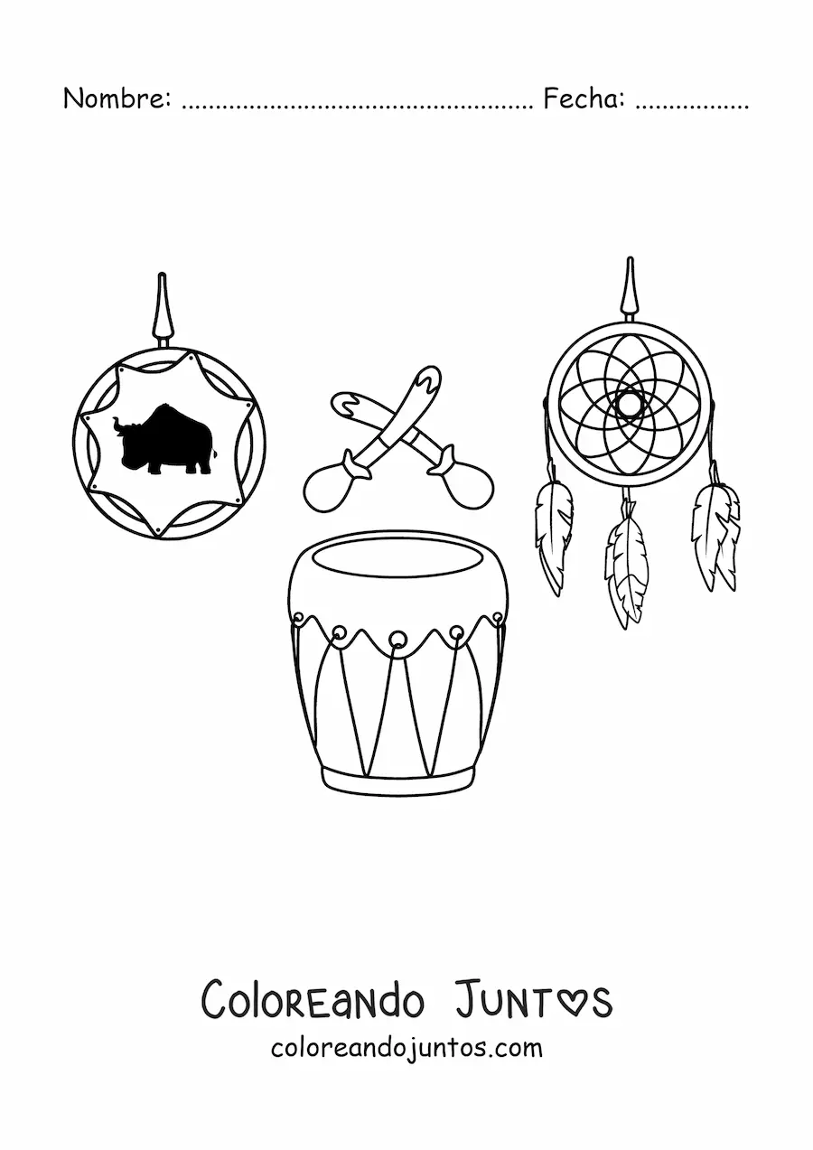 Imagen para colorear de arte de tribus nativas americanas