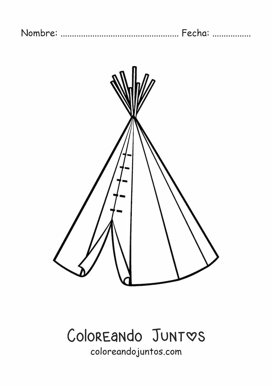 Imagen para colorear de tipi