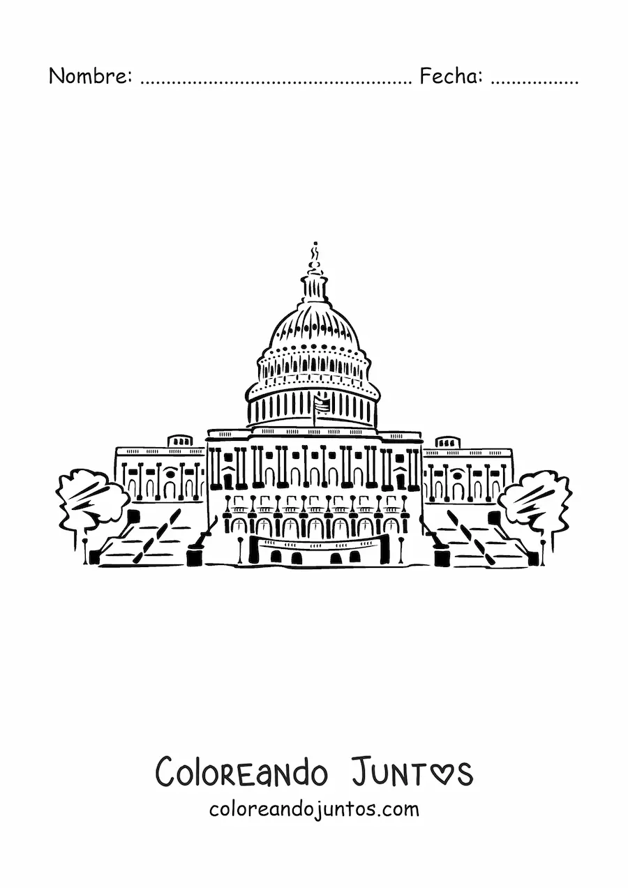 Imagen para colorear de la casa blanca