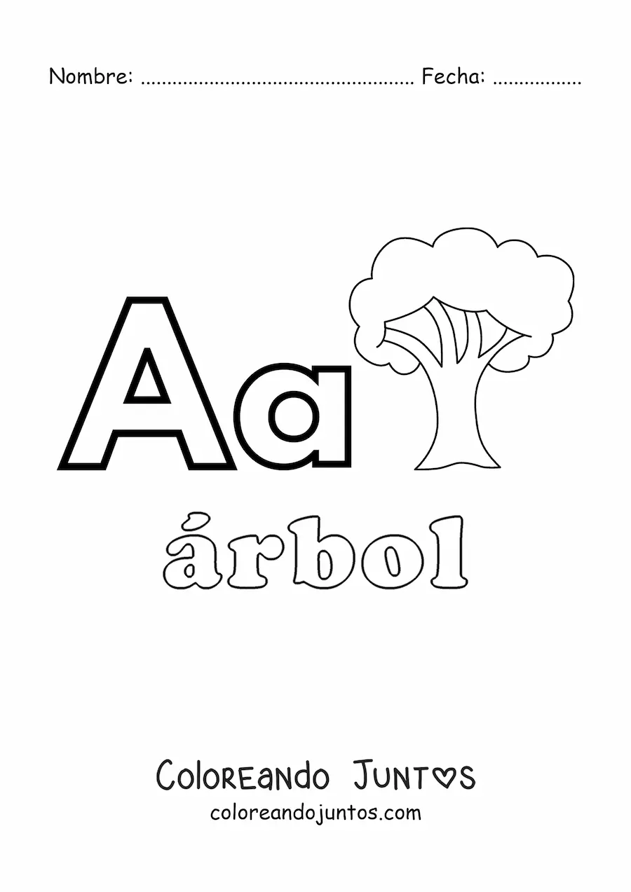 Imagen para colorear de a de árbol