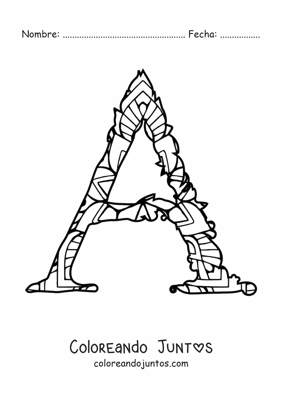 Imagen para colorear de letra a mayúscula
