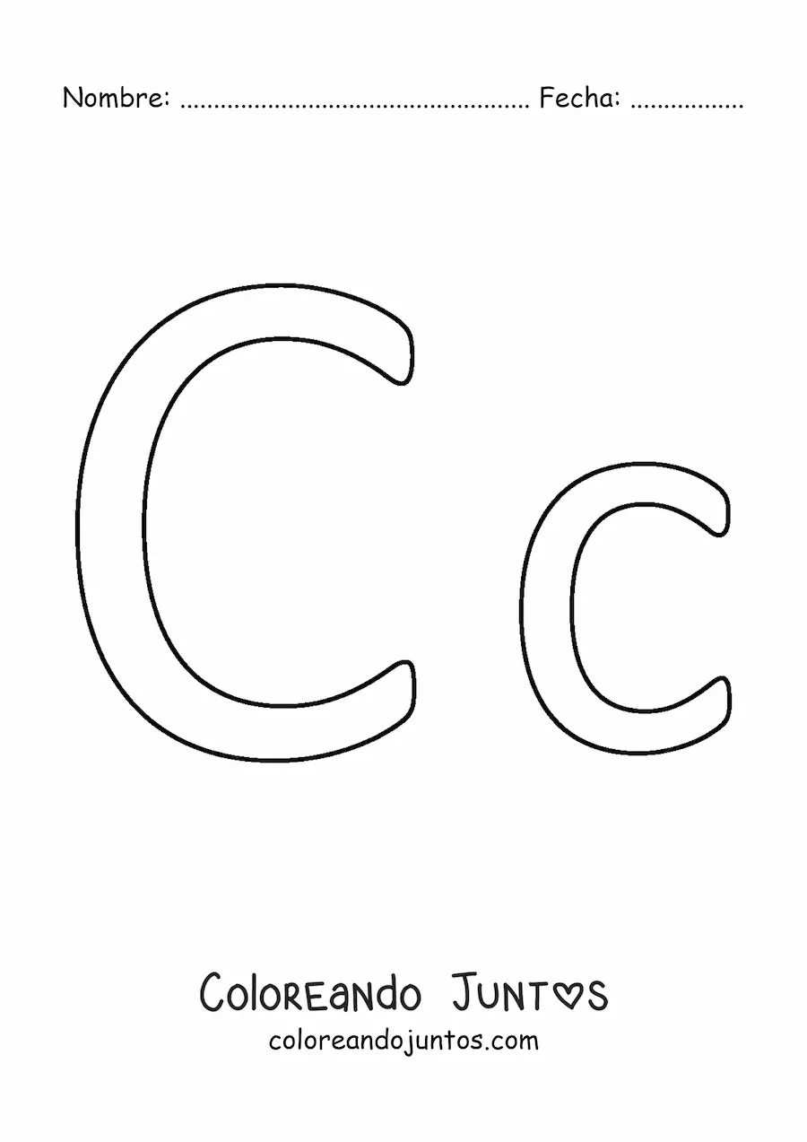 Imagen para colorear de letra c mayúscula y minúscula fácil