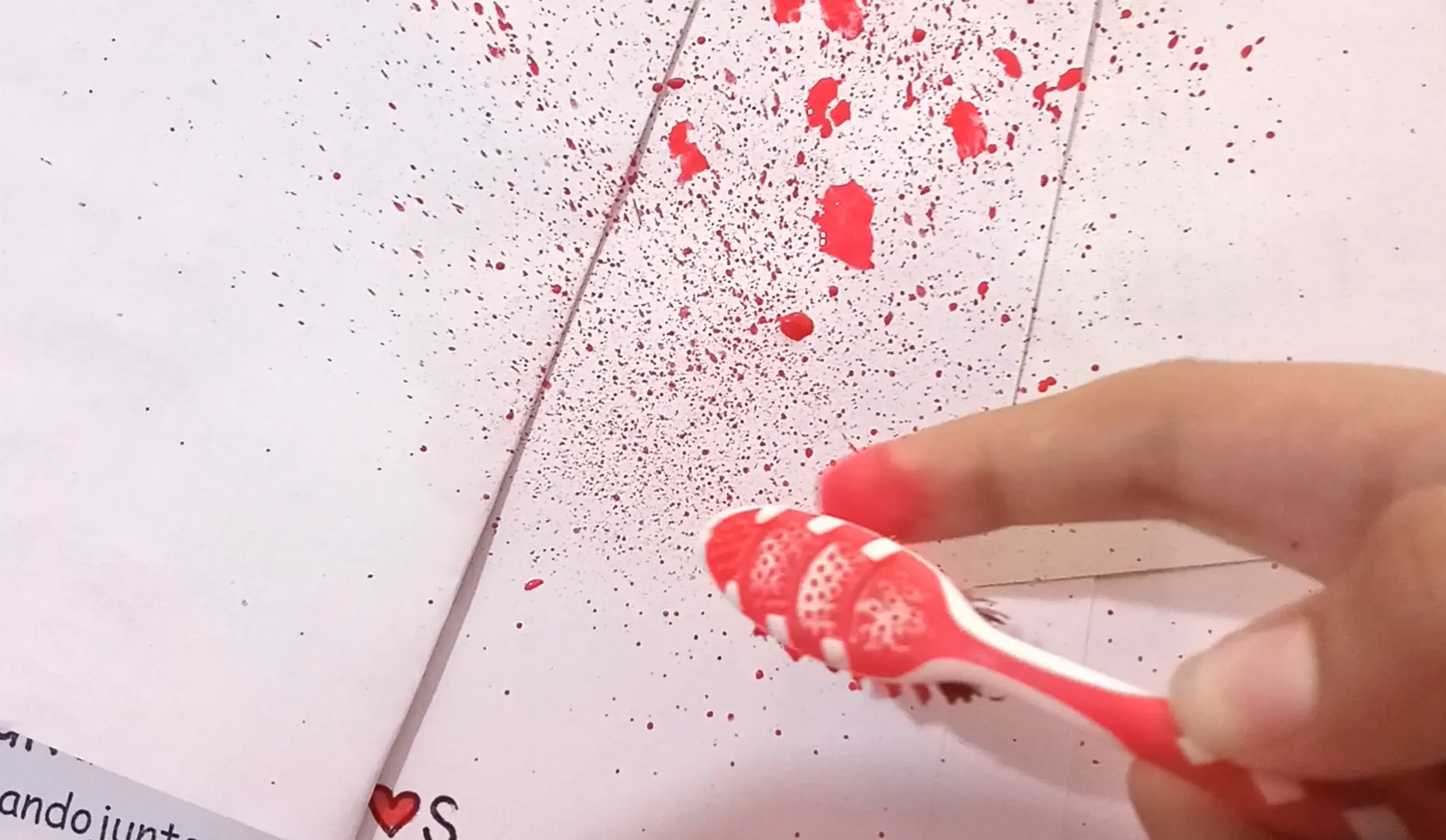 Paso 4 para pintar con cepillo de dientes