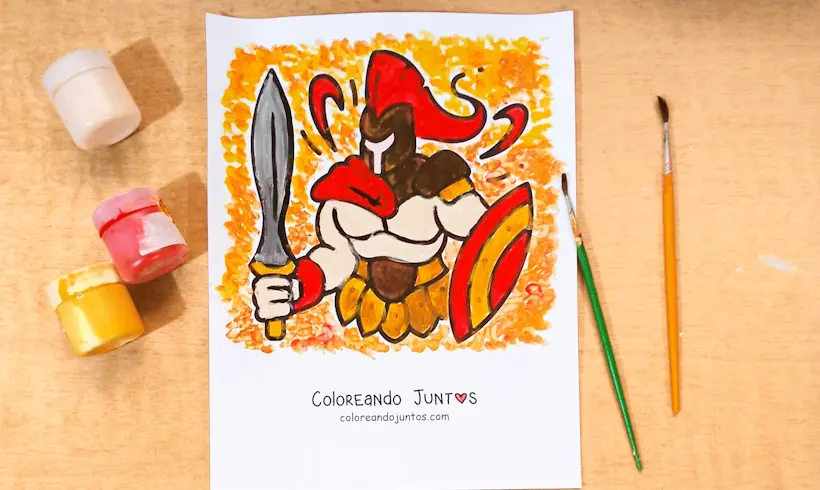 Dibujo del dios Ares coloreado por Coloreando Juntos