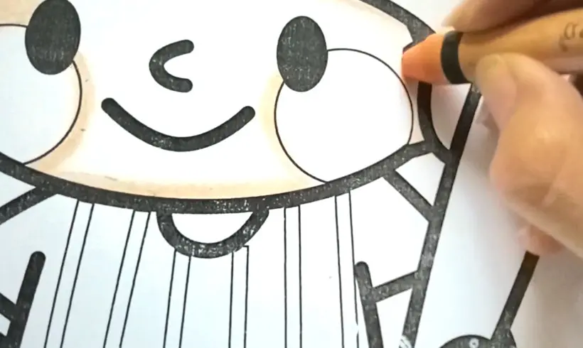 Paso 1 para colorear con Crayones de Cera