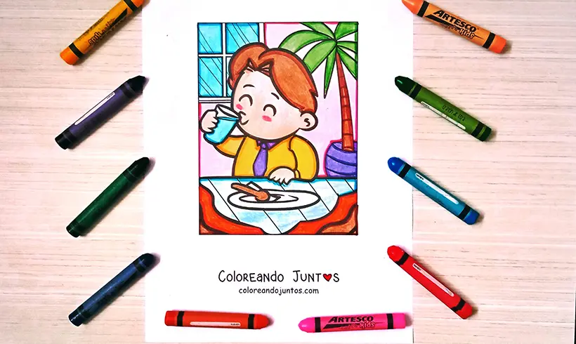 Dibujo de hombre coloreado por Coloreando Juntos