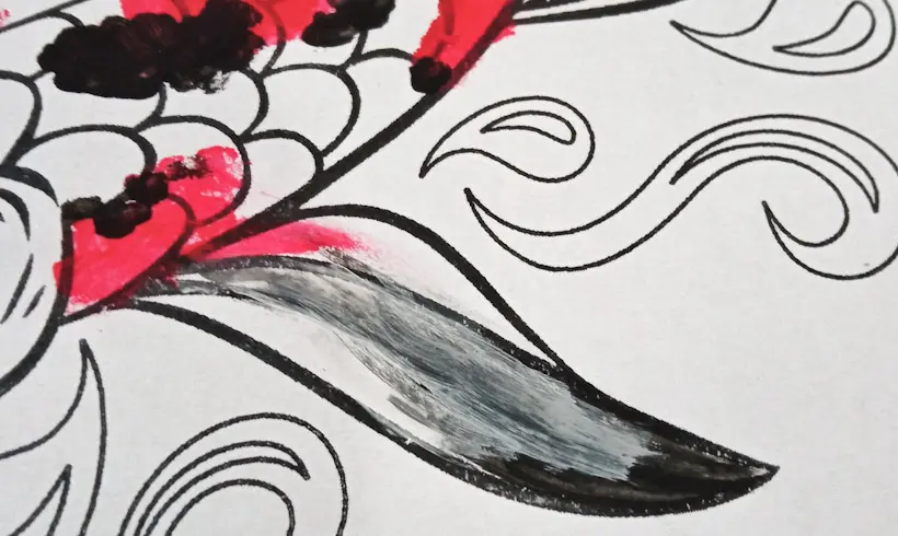 Paso 2 para pintar con hisopos y témperas