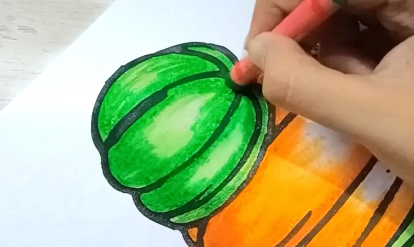 Paso 4 para colorear con Óleo Pasteles