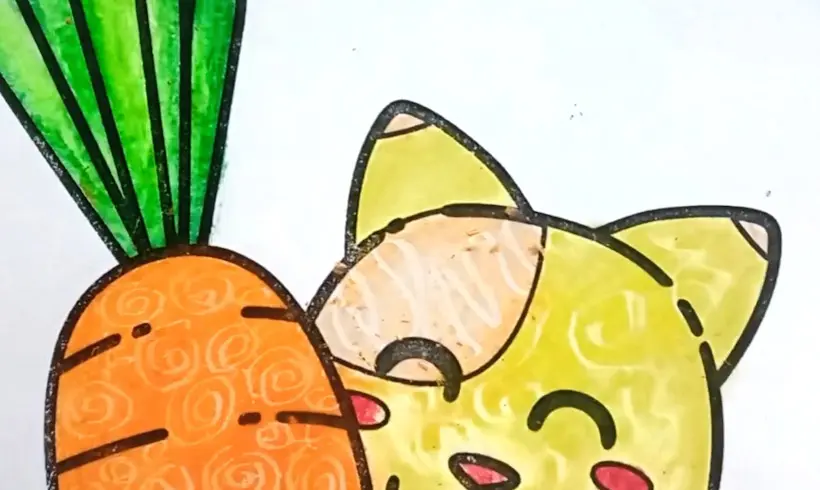 Paso 4 para aplicar el grattage o raspado con crayones de cera