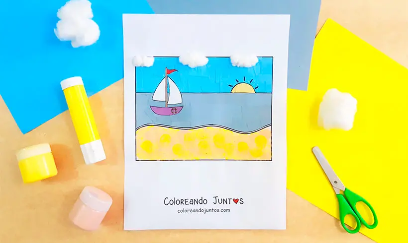 Dibujo de playa coloreada por Coloreando Juntos