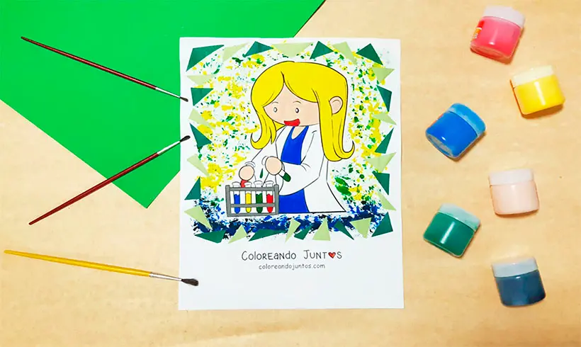 Dibujo de química coloreado por Coloreando Juntos