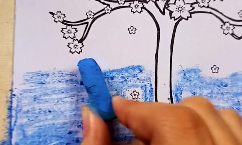 Paso 2 para colorear con Pasteles y Tizas