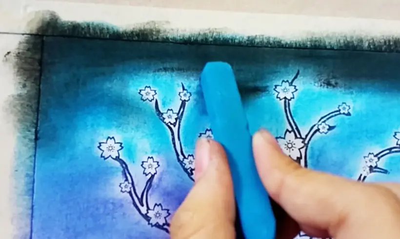 Paso 6 para colorear con Pasteles y Tizas