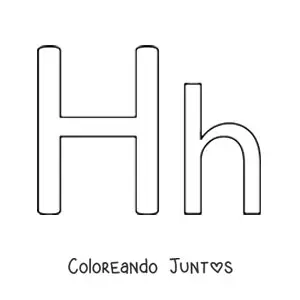 Imagen para colorear de letra h mayúscula y minúscula fácil