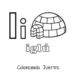 Imagen para colorear de i de iglú