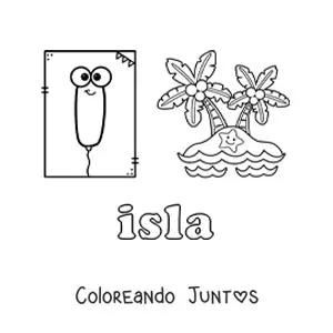 Imagen para colorear de i de isla