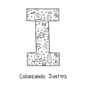 La letra I con dibujos animados