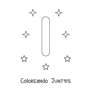 Imagen para colorear de letra i mayúscula con estrellas