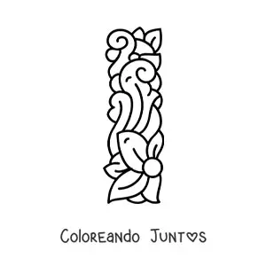 Imagen para colorear de letra i mayúscula decorada