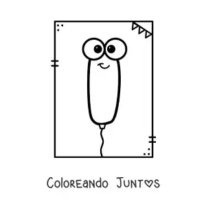 Imagen para colorear de la letra i animada con forma de globo