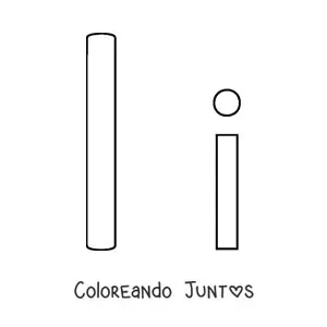 Imagen para colorear de letra i mayúscula y minúscula fácil