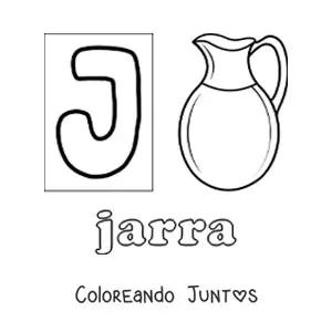 Imagen para colorear de j de jarra