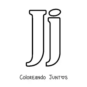Imagen para colorear de letra j mayúscula y minúscula grande