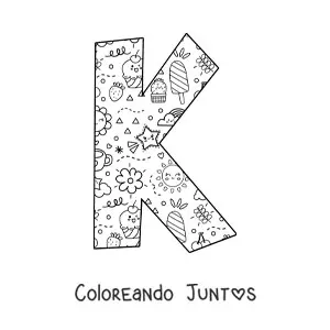 La letra K con dibujos animados