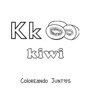 Imagen para colorear de k de kiwi
