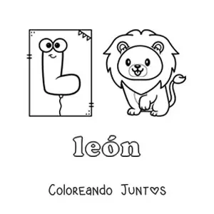 Imagen para colorear de l de león