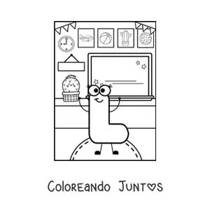 La letra L animada en la escuela