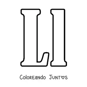 Imagen para colorear de letra l mayúscula y minúscula grande