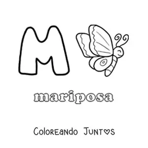 Imagen para colorear de m de mariposa